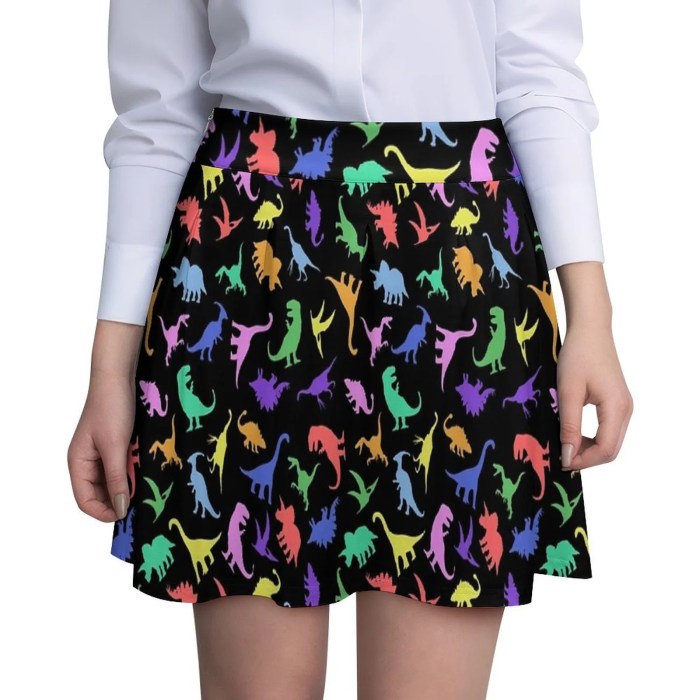Fun Dinosaur Pattern Women's Casual Mini Skirt Invisible Zipper Summer ... High-performance computing (HPC)