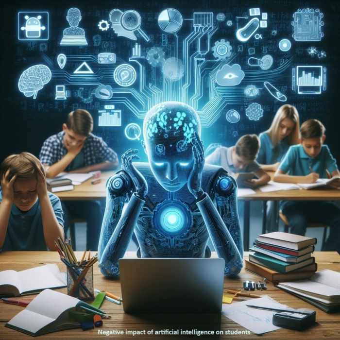 Negative impact of Artificial Intelligence on students AI in education
